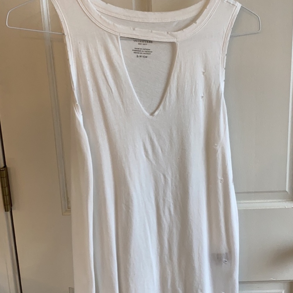 White cutout tank